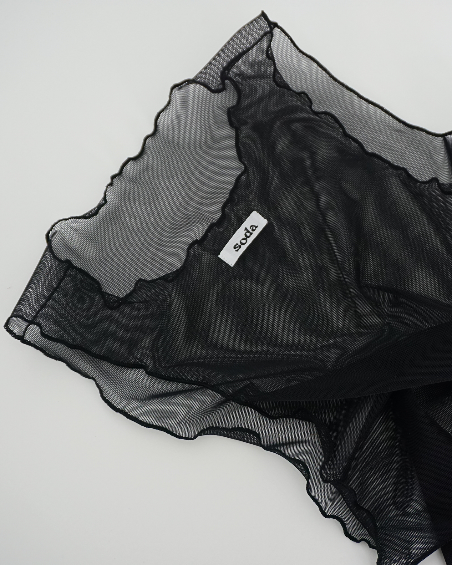 Mesh Crinkle Tank Top black