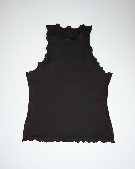 Jersey Crinkle Tank Top black