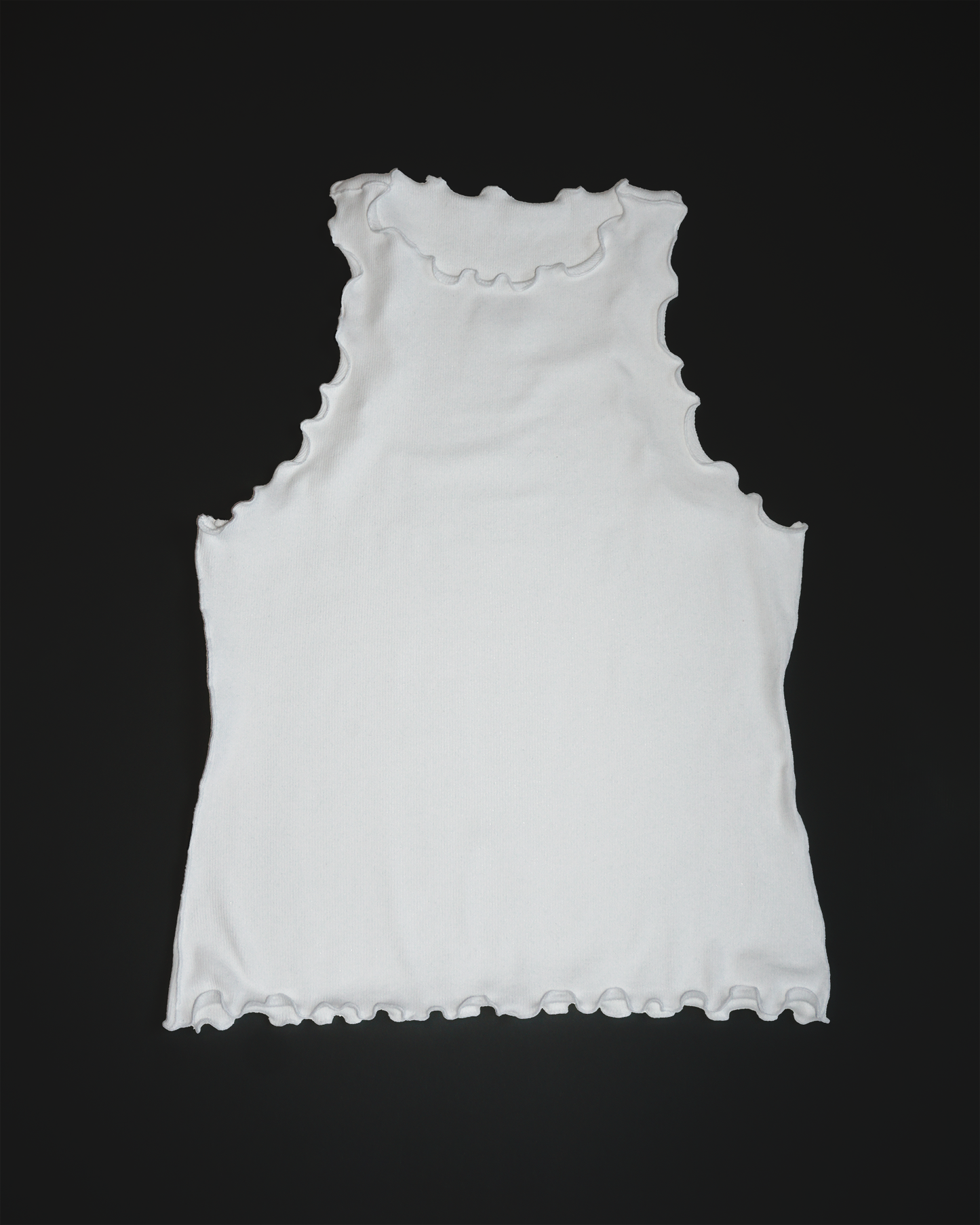 Jersey Crinkle Tank Top white