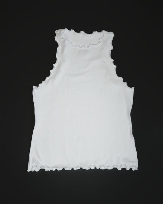 Jersey Crinkle Tank Top white