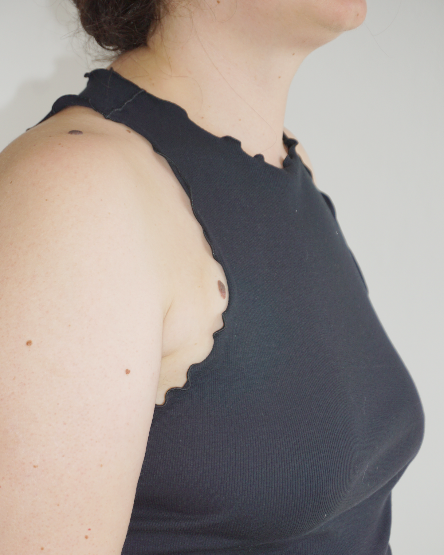 Jersey Crinkle Tank Top black