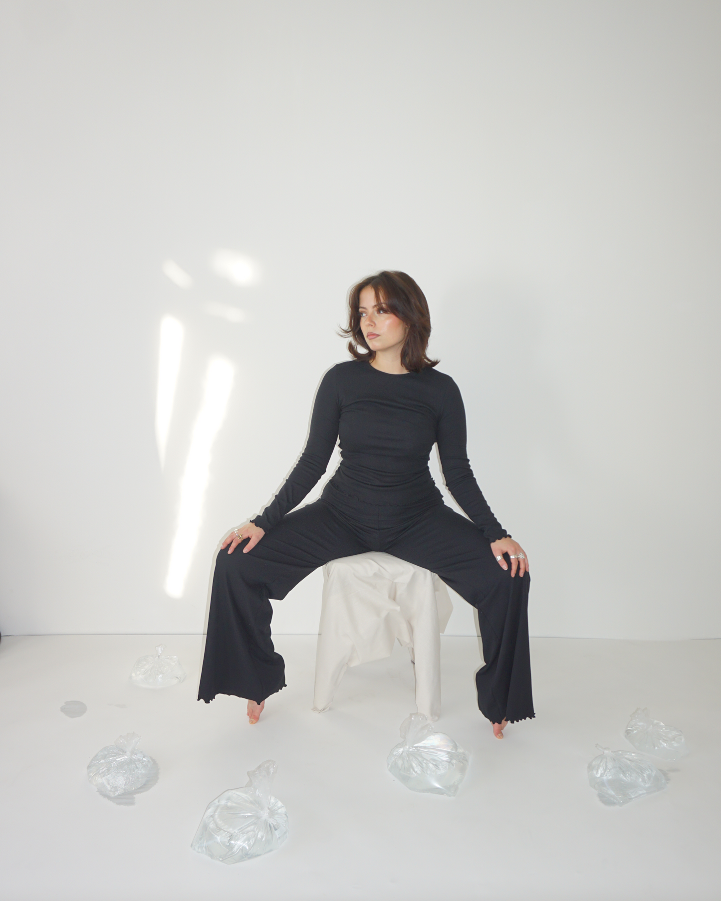 Loungewear Pants Flared Leg black