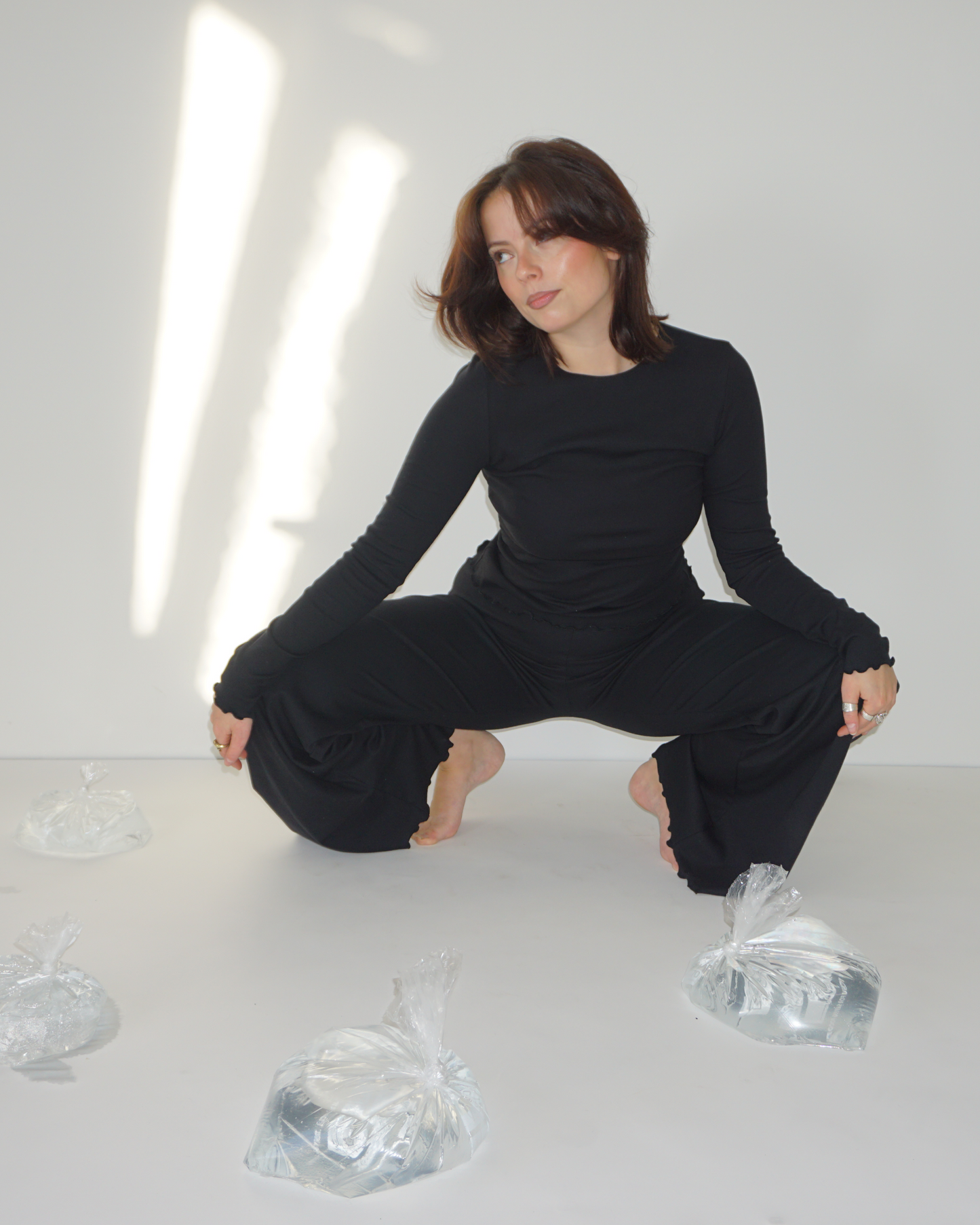 Loungewear Pants Flared Leg black