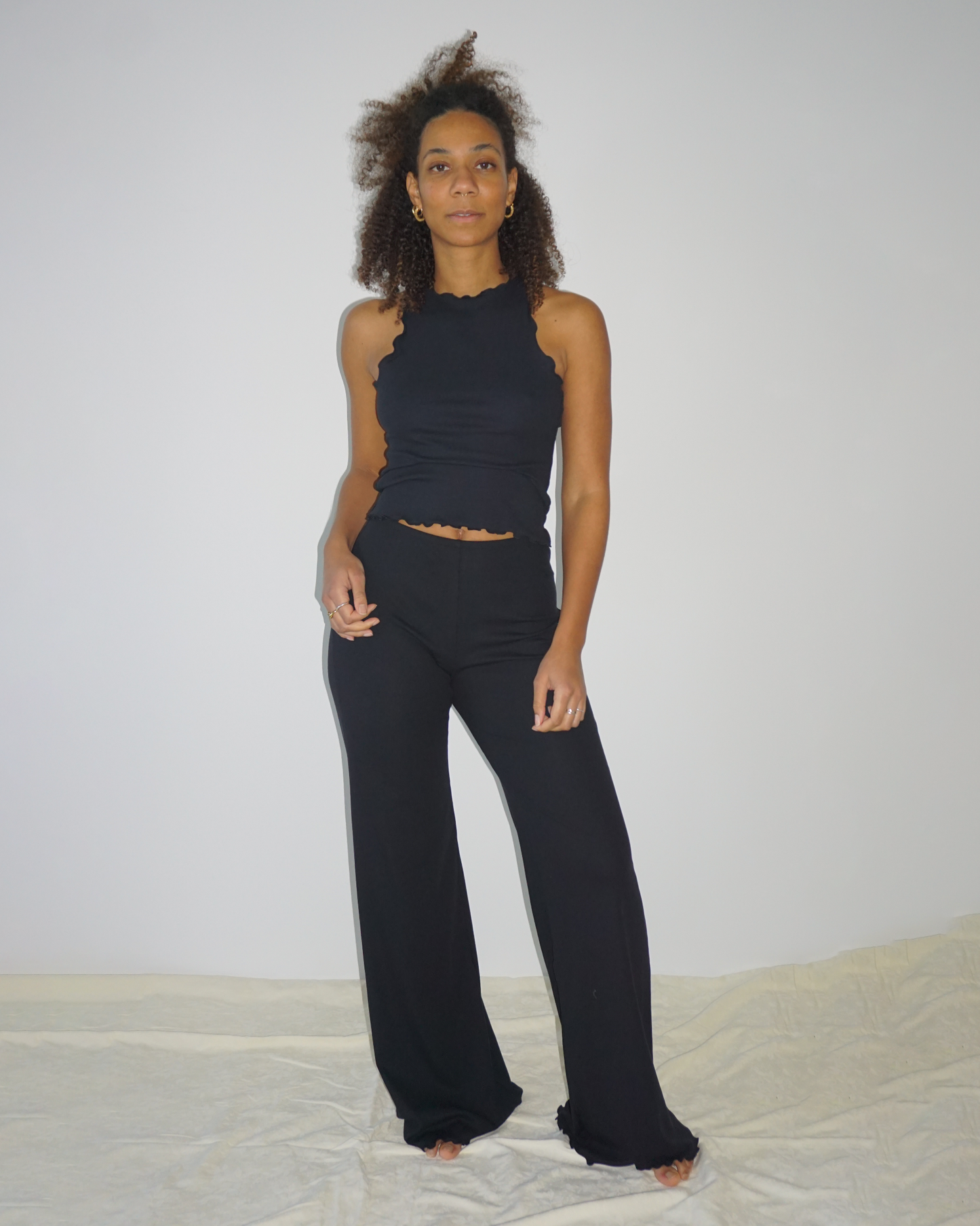 Loungewear Pants Flared Leg black
