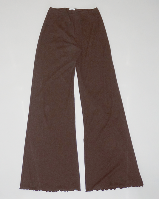 Loungewear Pants Flared Leg brown
