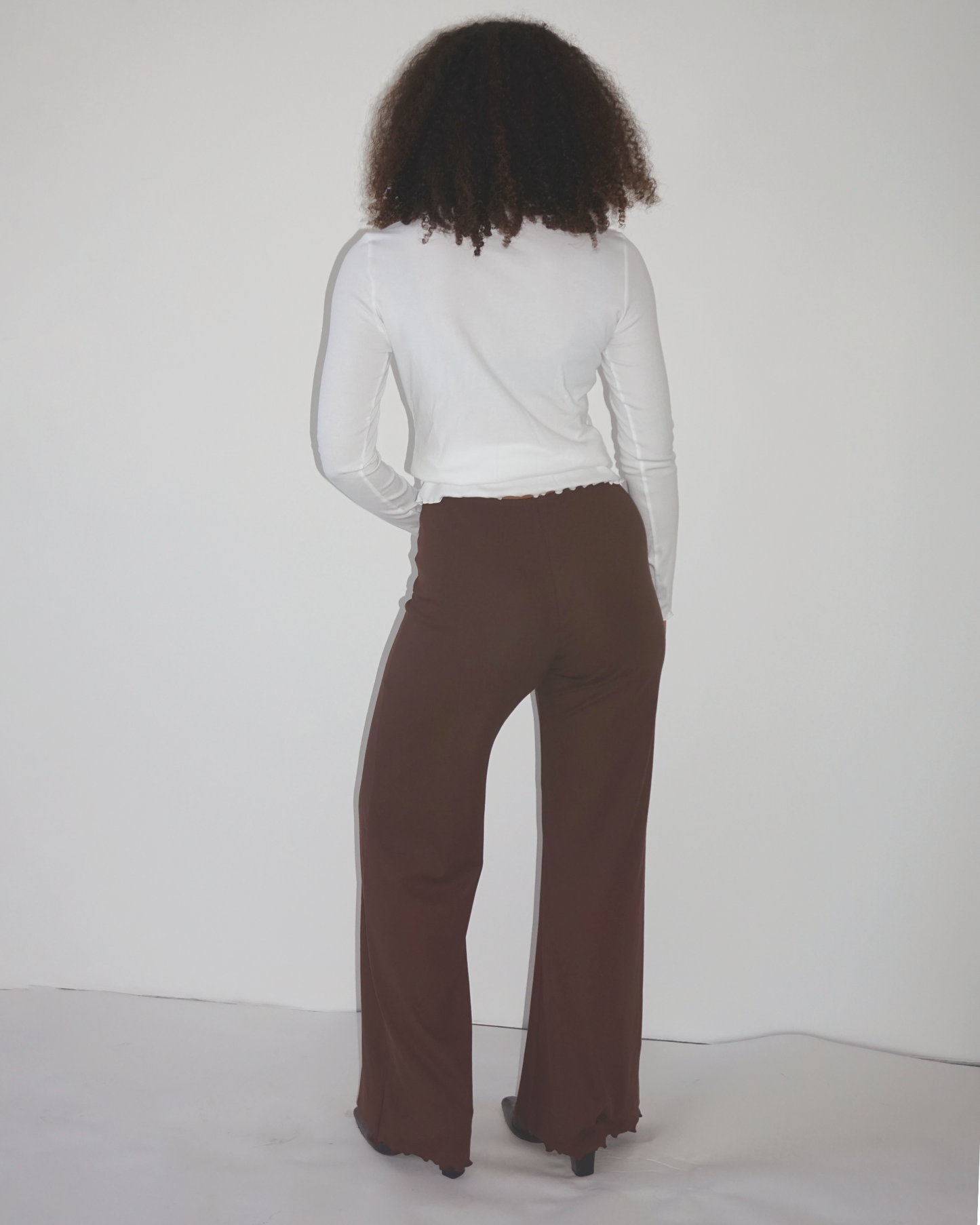 Loungewear Pants Flared Leg brown