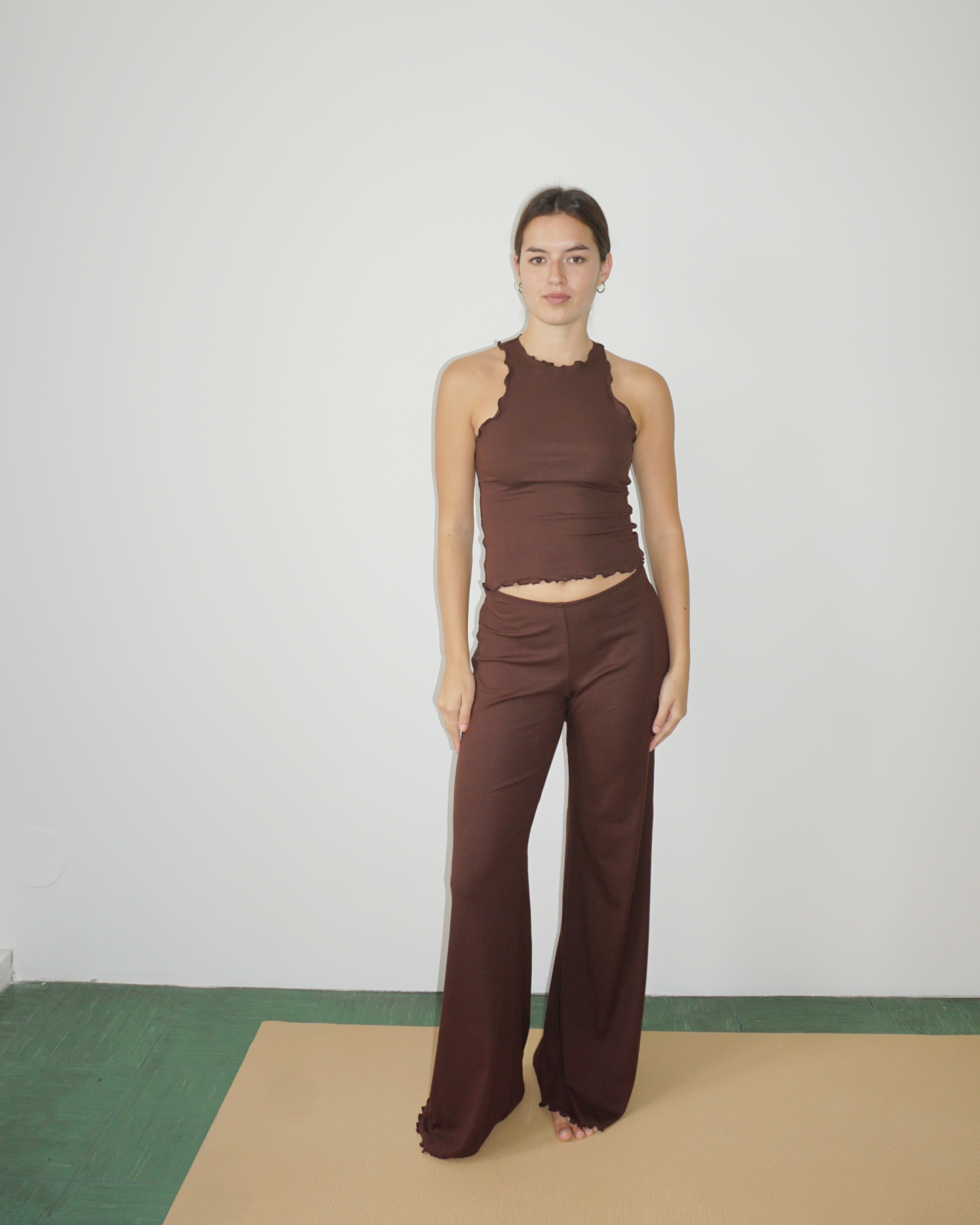 Jersey Crinkle Tank Top brown