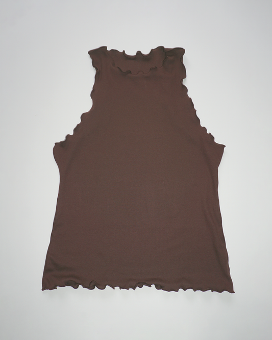 Jersey Crinkle Tank Top brown