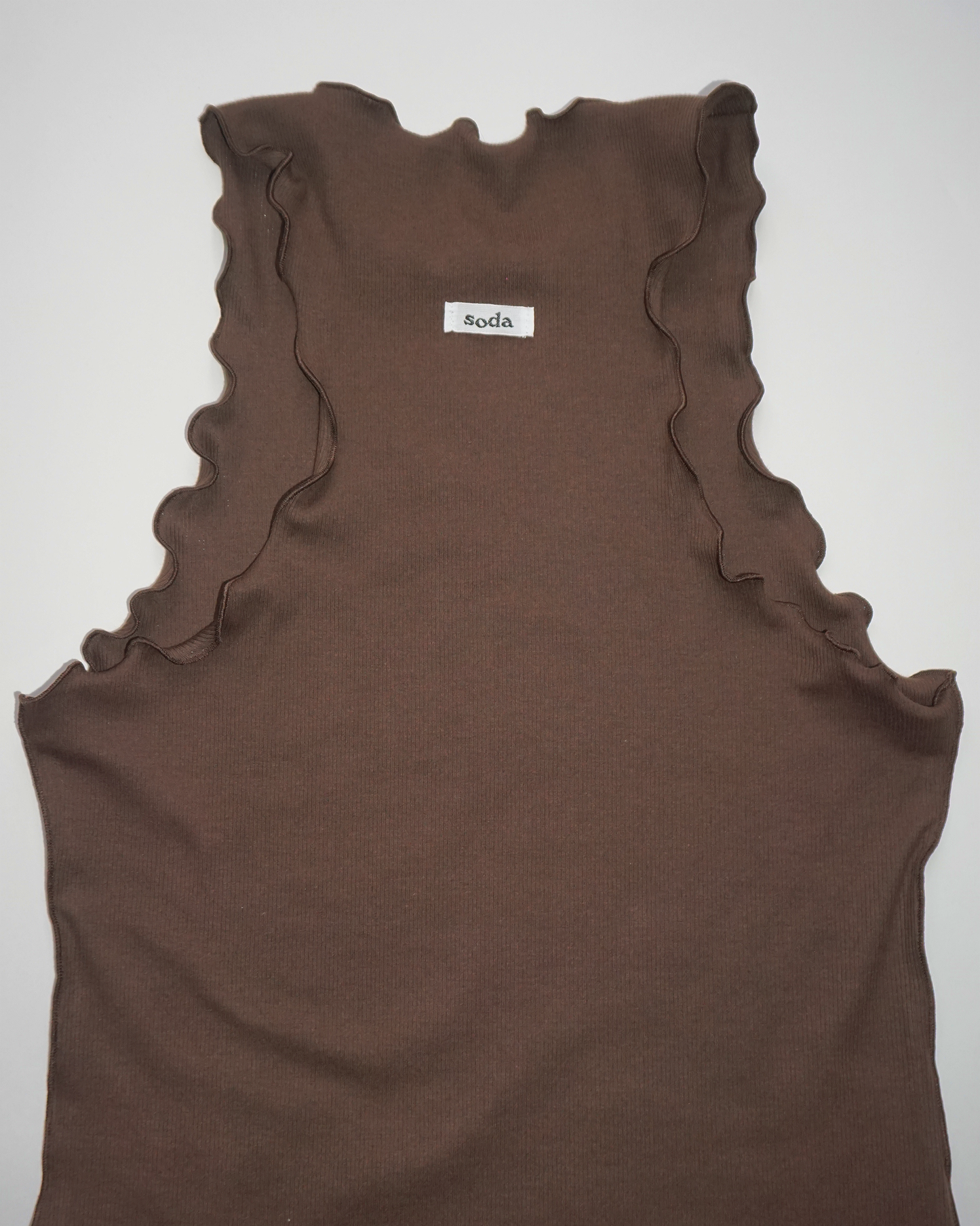 Jersey Crinkle Tank Top brown