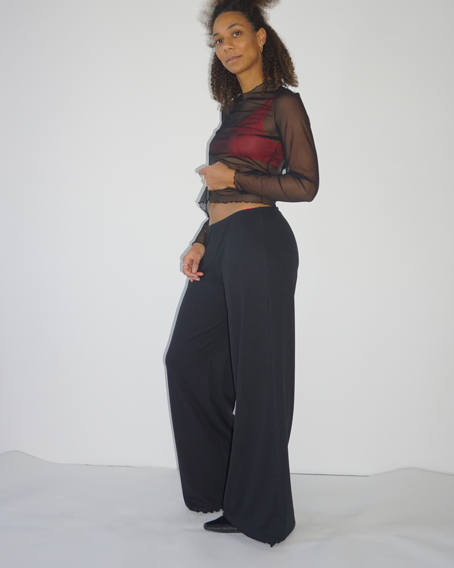 Loungewear Pants Wide Leg black