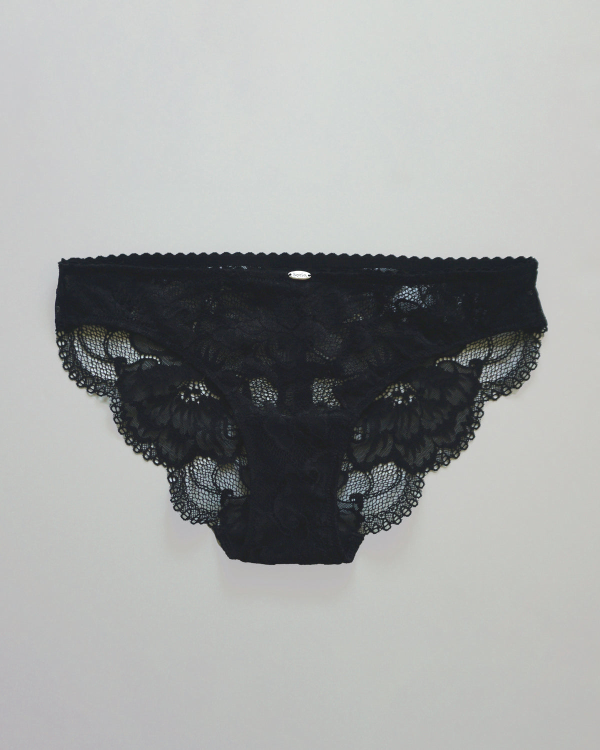 Italian Lace Covered Panty black