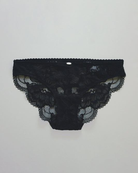 Italian Lace Covered Panty black