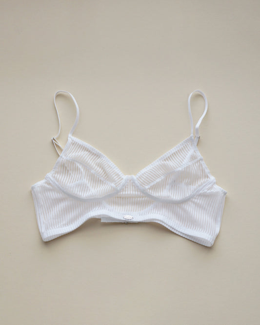Mesh Softbra white stripes