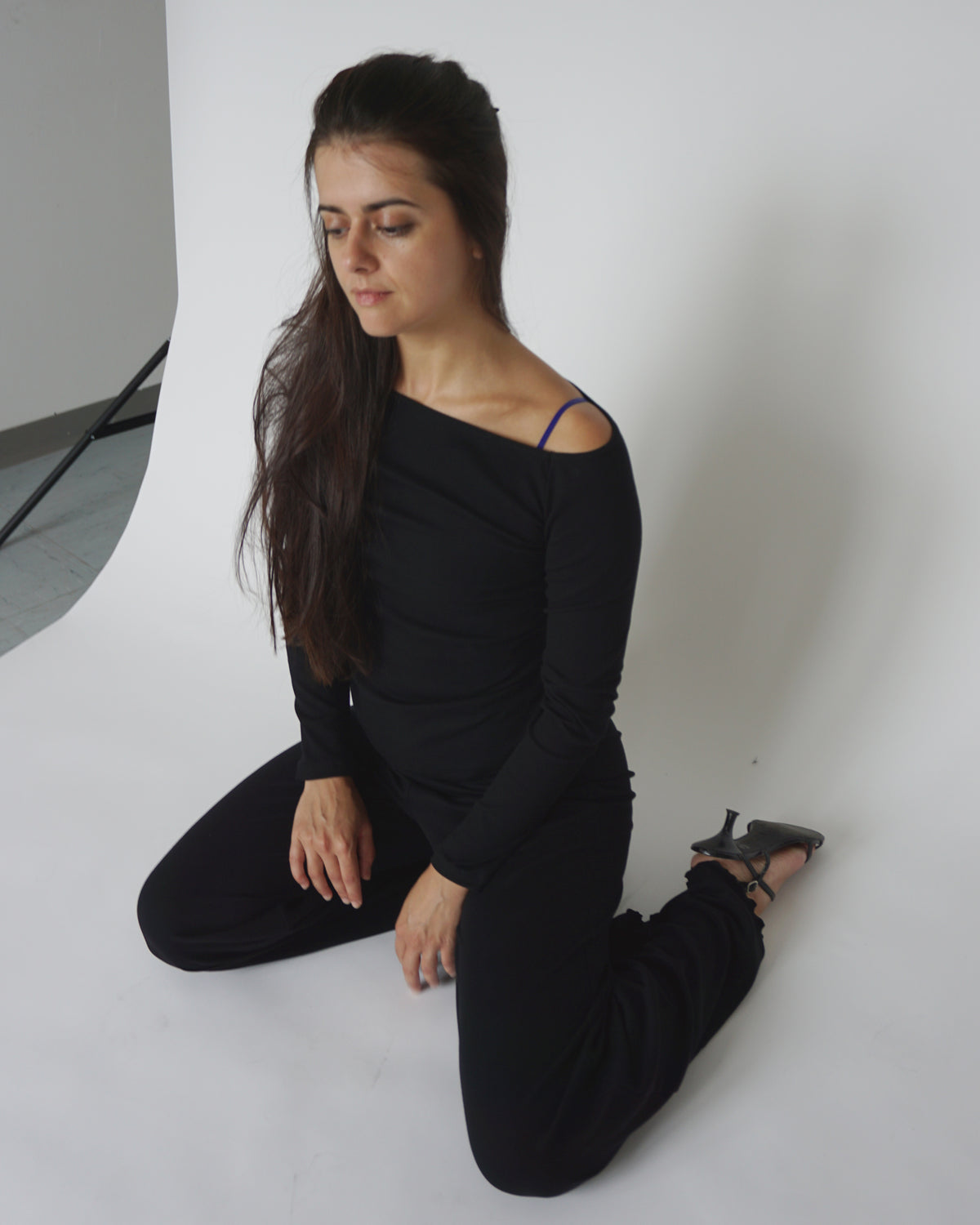 Longsleeve Shirt Off Shoulder black