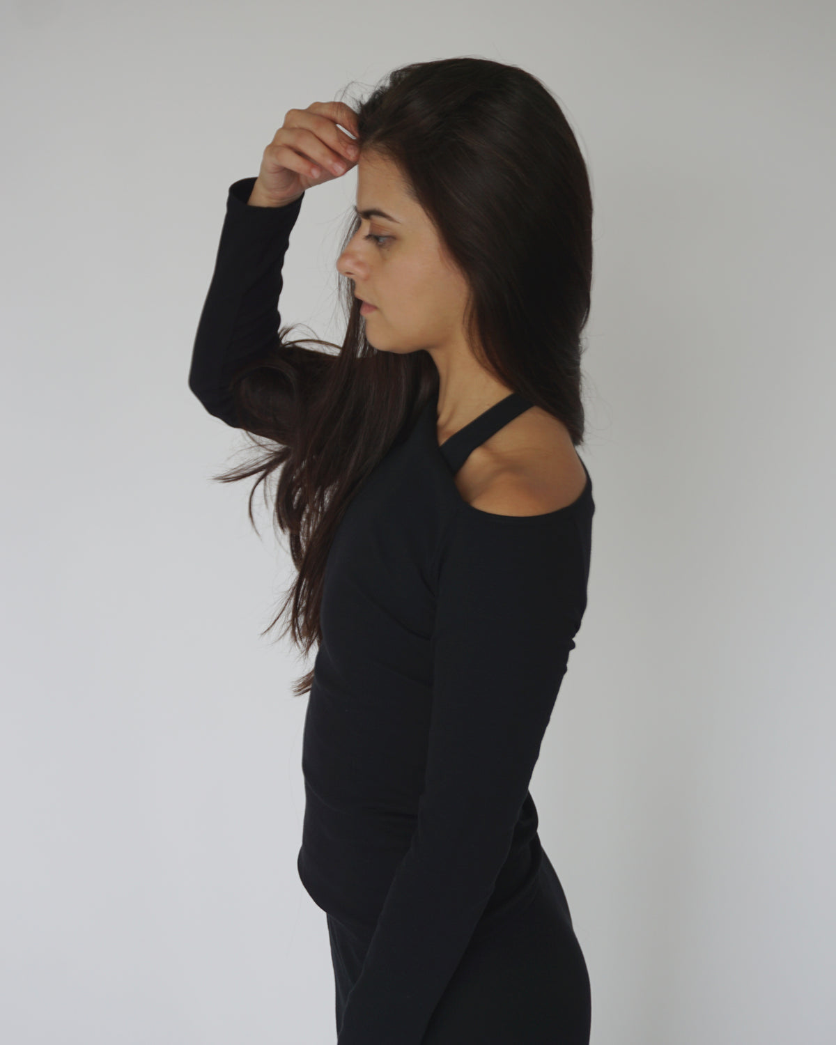 Longsleeve Shirt Off Shoulder black