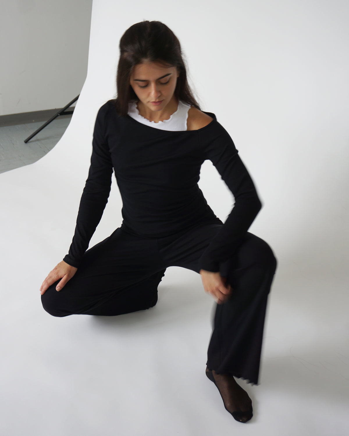 Longsleeve Shirt Off Shoulder black