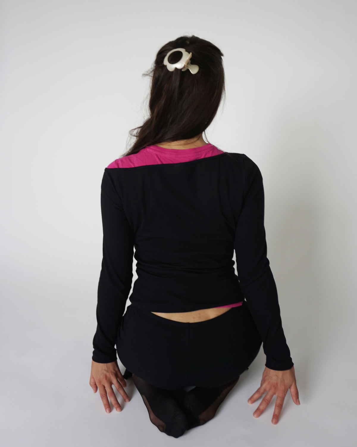 Longsleeve Shirt Off Shoulder black
