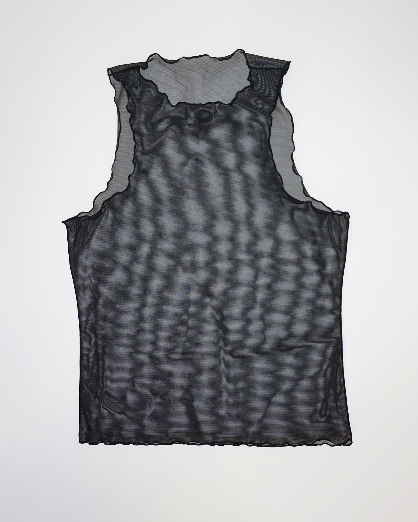 Mesh Crinkle Tank Top black