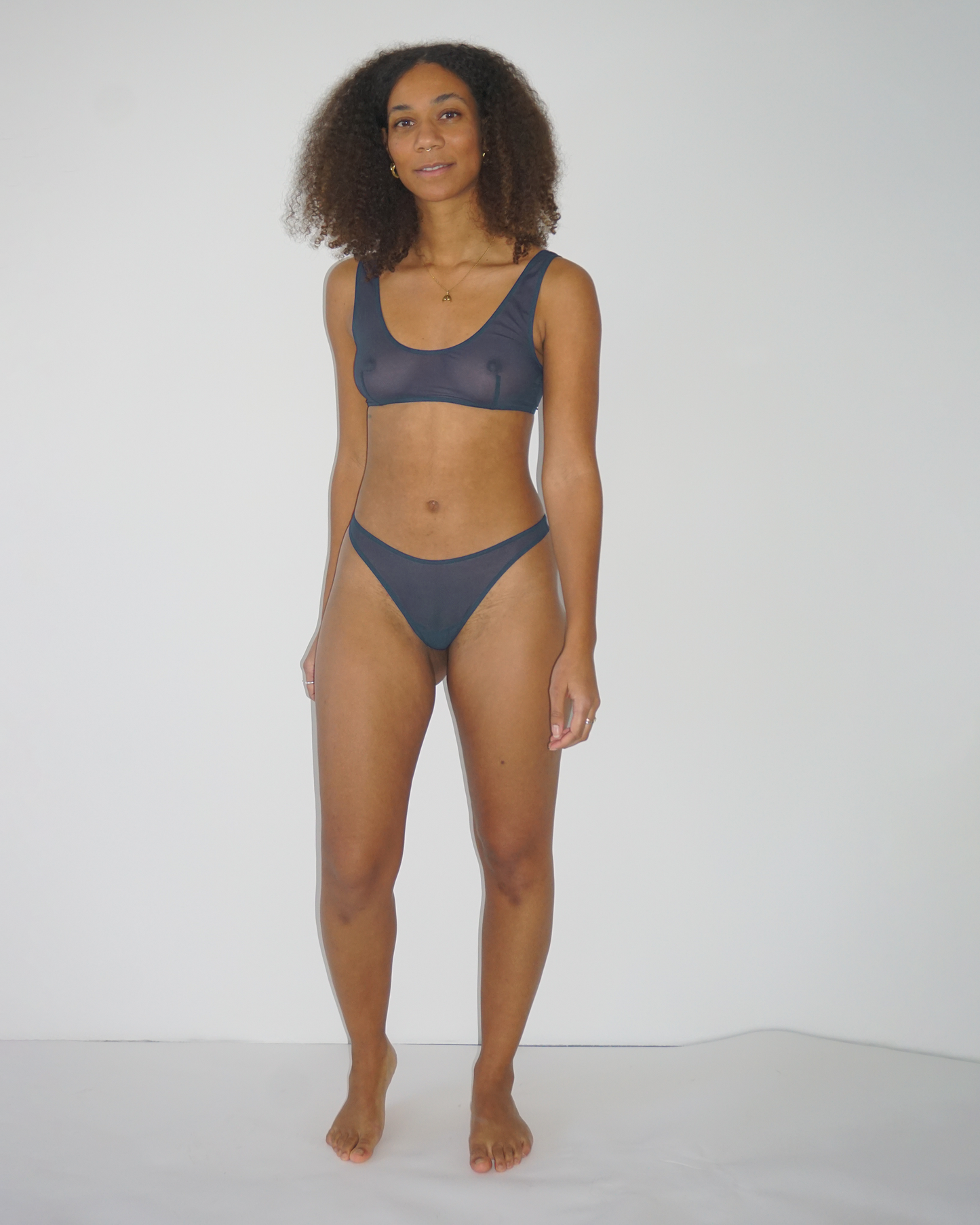 Mesh String Panty grey