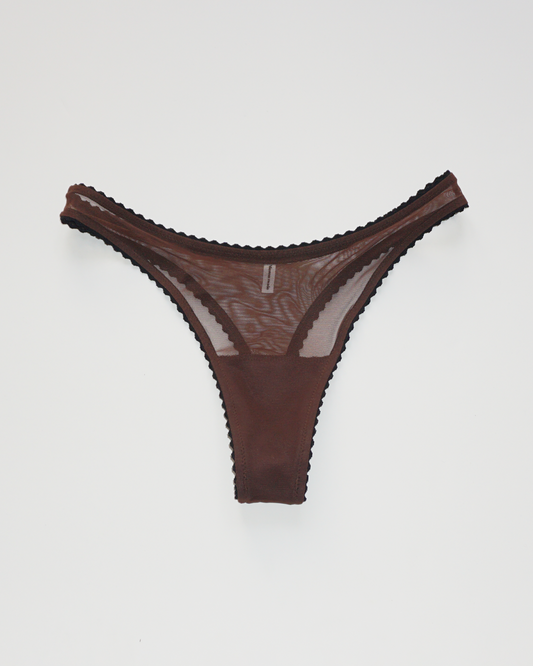 Mesh String Panty brown