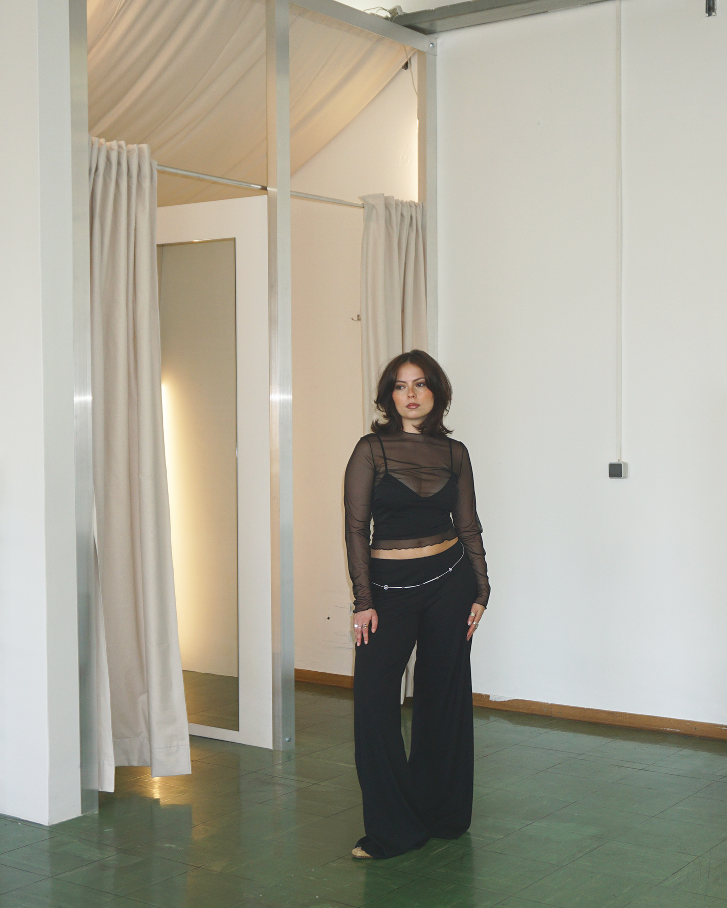 Mesh Longsleeve Shirt black