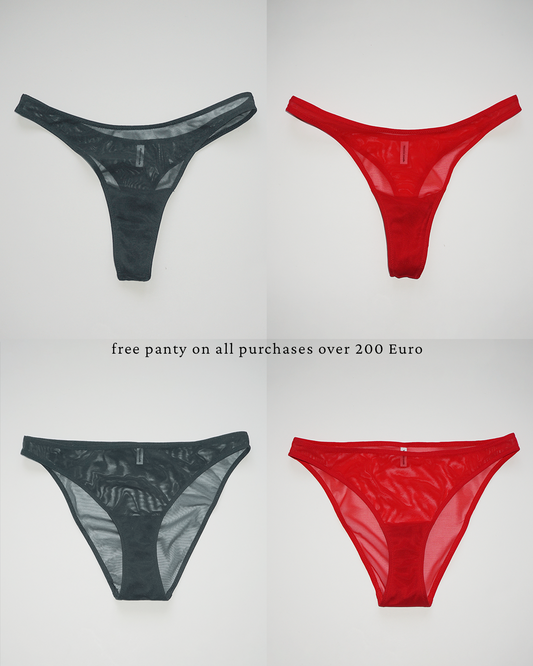 free Christmas Panty red/grey
