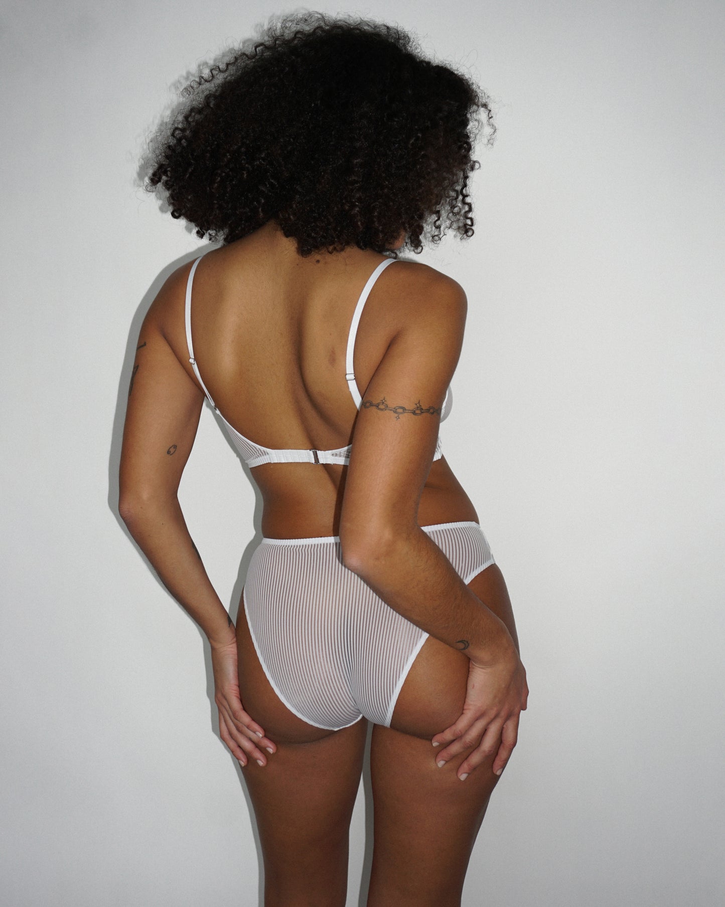 Mesh Softbra white stripes