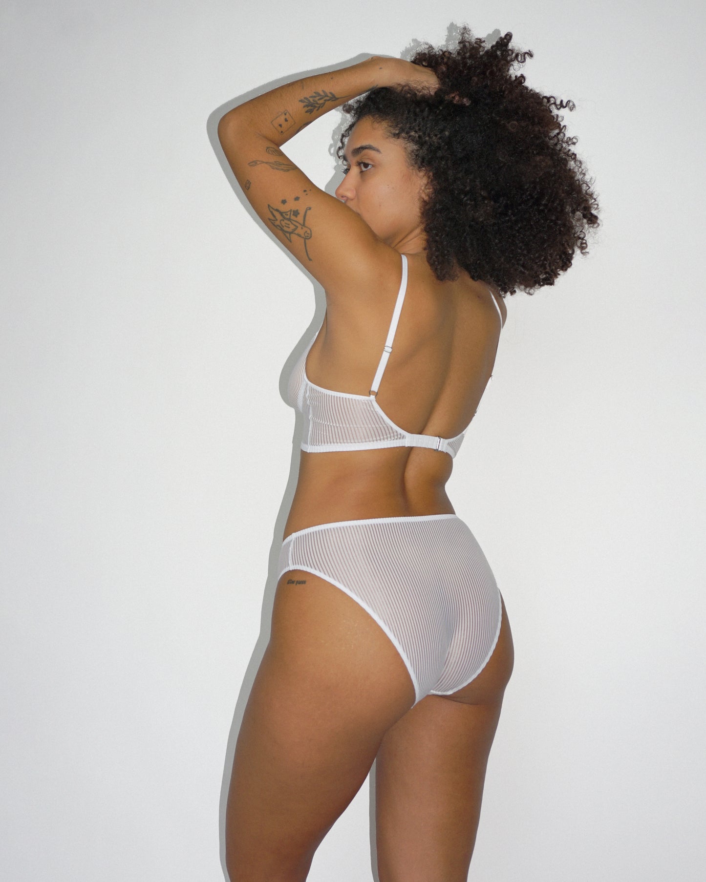 Mesh Softbra white stripes