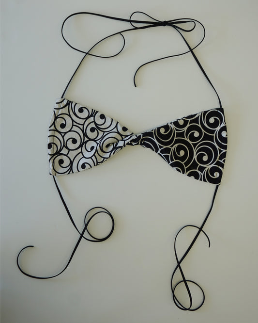 Swim Twist Top black/white ornament