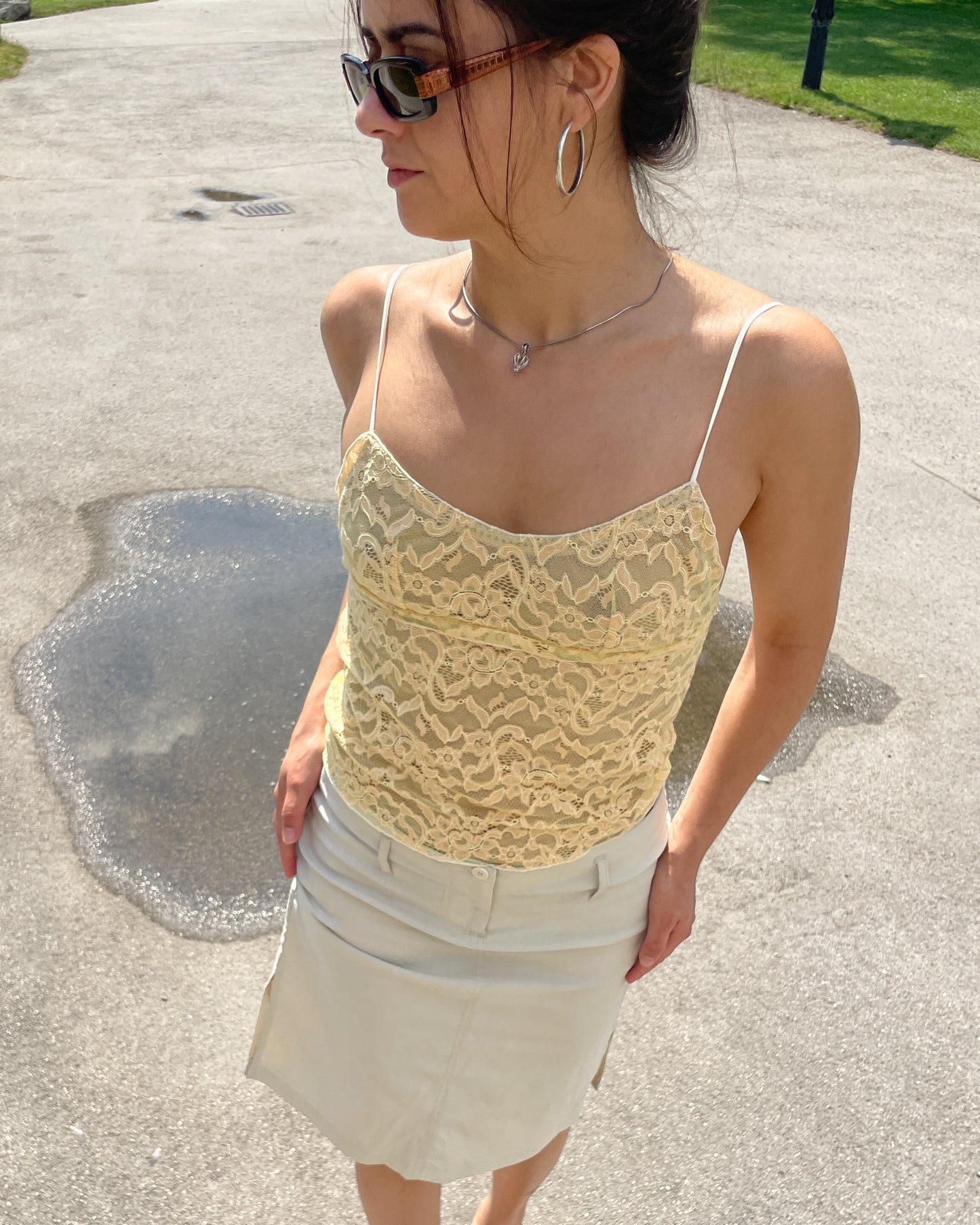 Summer Top butter and jam lace